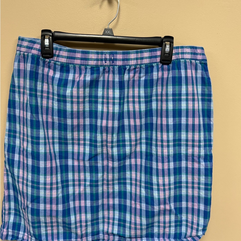 Basic Editions Plaid Blue and Pink Women's Skirt size XL missing drawstring
